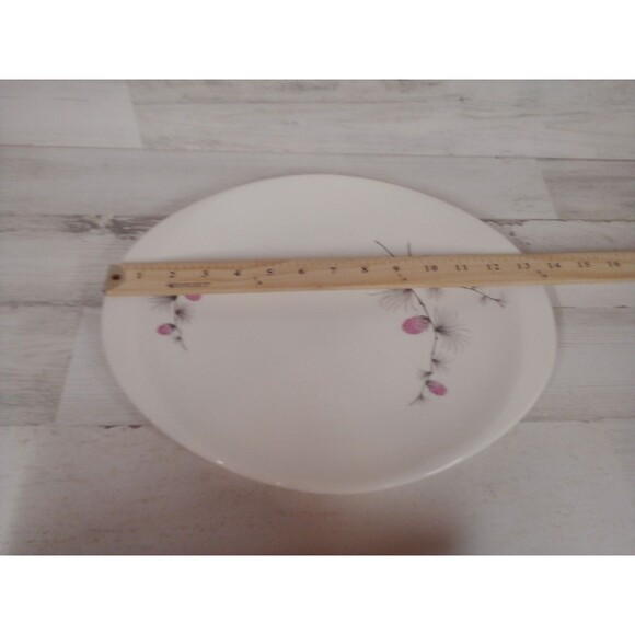 Beautiful Oval White With Purple Accent Design Platter Great Serving - Picture 10 of 16